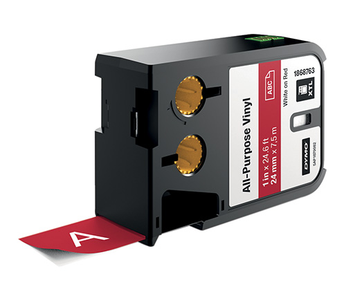 DYMO 1868771 12mm x 7m black / yellow vinyl tape