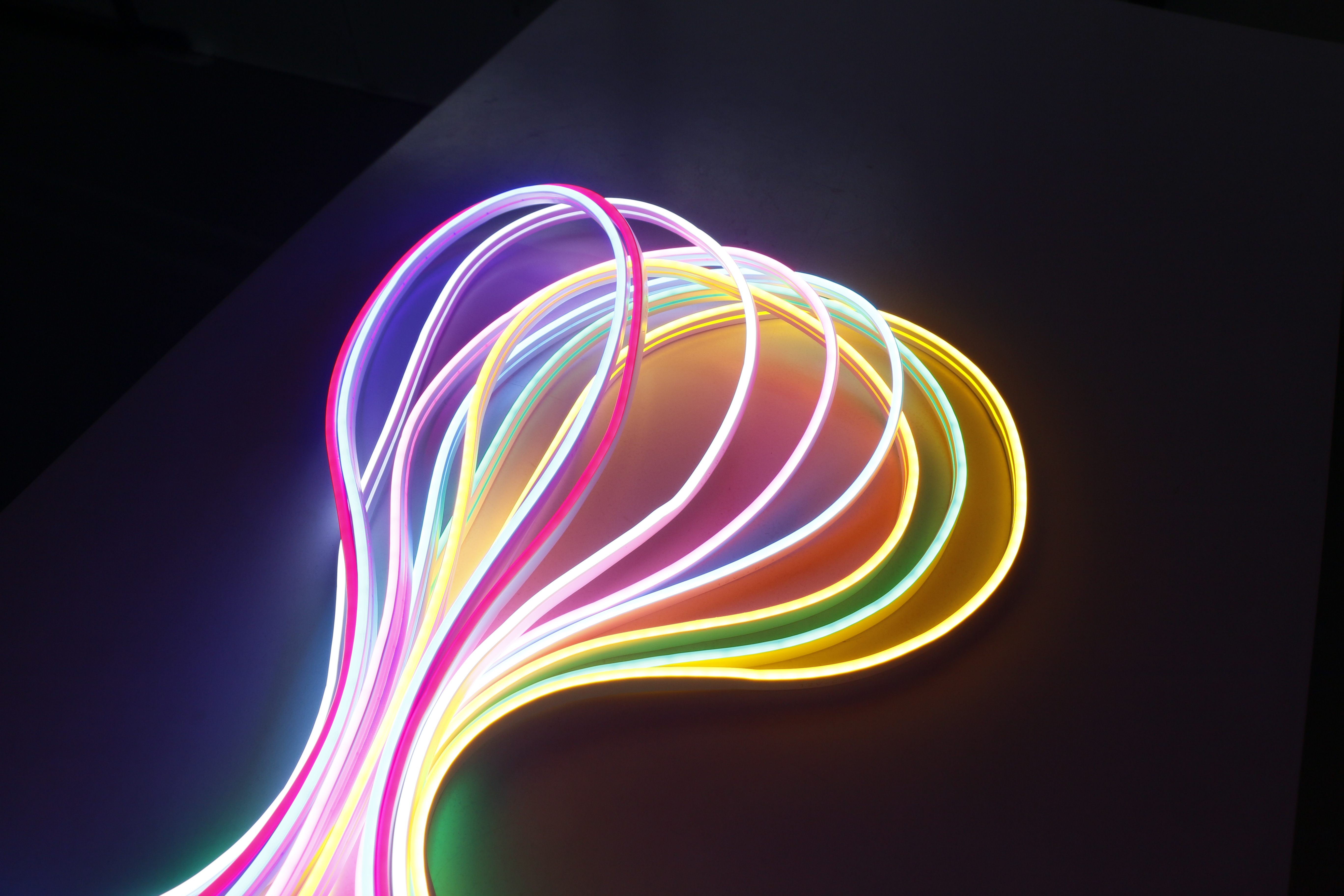 Neon strip LED 5mt 5050 RGBW 4,8W/m con telecomando e alimentatore