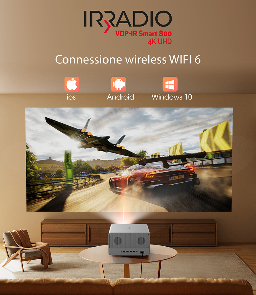 VDP-IR Smart 800 4K UHD - Videoproiettore 4K Ultra HD  2160p, con Sistema GTV