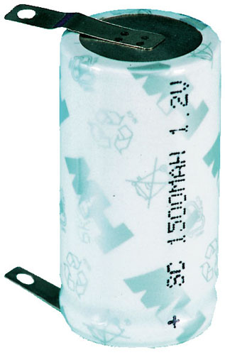 Accumulatore ni-cd tipo sc 2000mAh con terminali a saldare 2000SC+TAG NI-CD