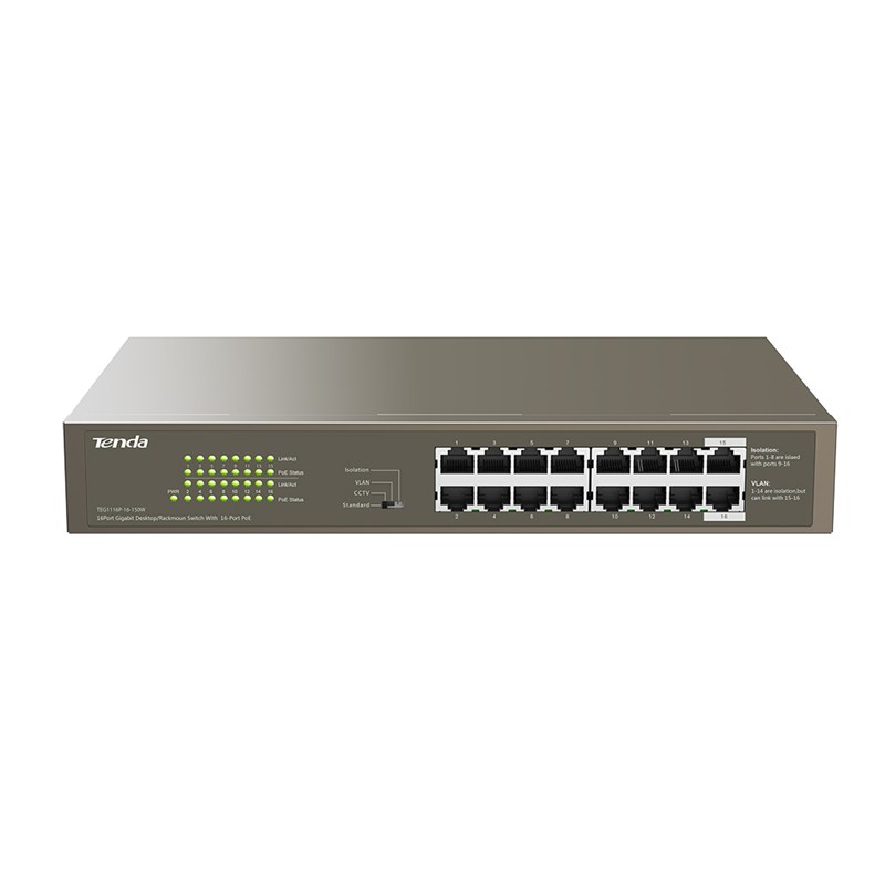 TEG1116P-16-150W - Switch 16 porte PoE Gigabit
