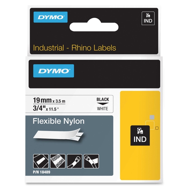 DYMO 470004111 Rhino 19 mm flexible nylon black on white