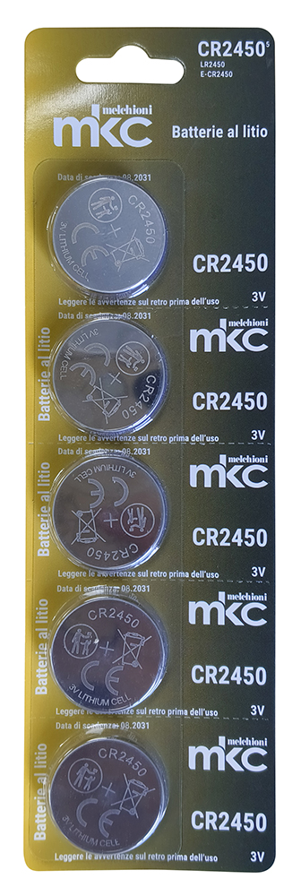 CR2450 LITHIUM BATTERY 3V MKC BLISTER PACK 5PCS