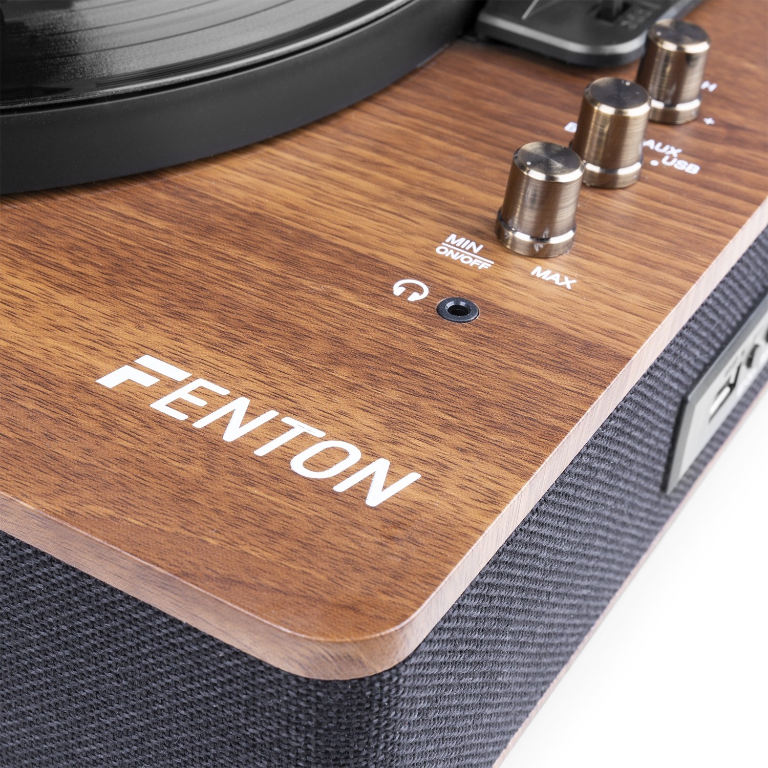 Giradischi HI-FI HQ, Amplificato con altoparlanti integrati e ricevitore Bluetoothcon, finitura in legno di noce RP162