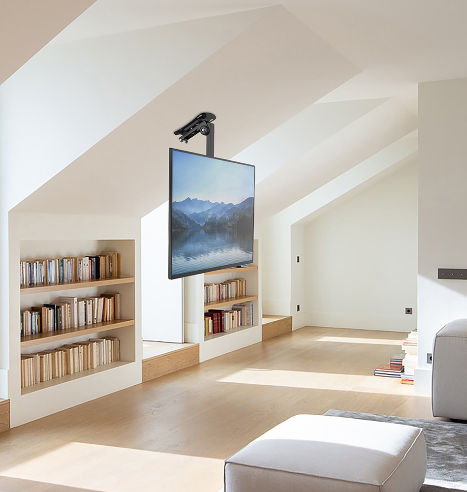 Supporto TV 17''-42''  da soffitto  con discesa regolabile  272-332mm nero, Mod. STV-IR-1742-S