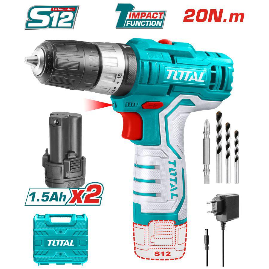 Trapano 12Va Percussione con 2 Batterie 12V TIDLI1232E