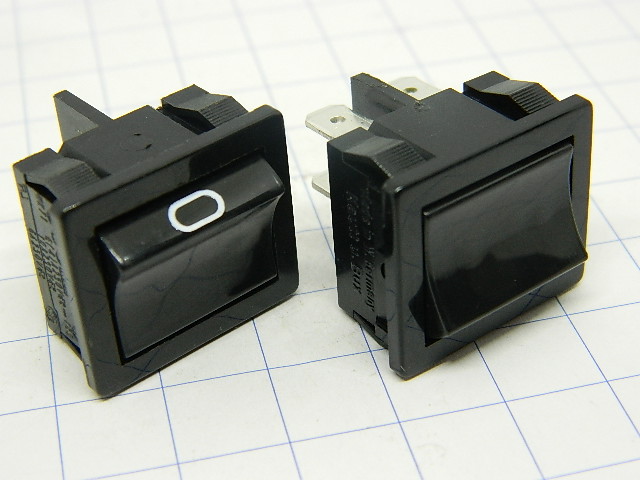 10A 250V ON-OFF SP ROCKER SWITCH, BLACK/BLACK SILKSCREEN CL076 | 810360230
