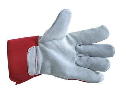Pro-Safe Canadian Rigger Grey Leather Gloves, high quality, one size