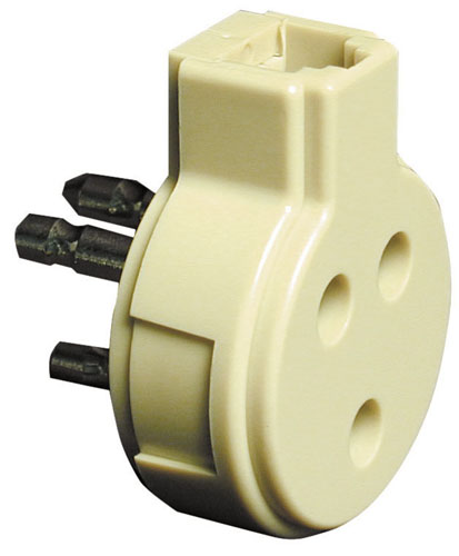 Adattatore telefonico mini: spina-presa tripolare con presa Plug 6/2