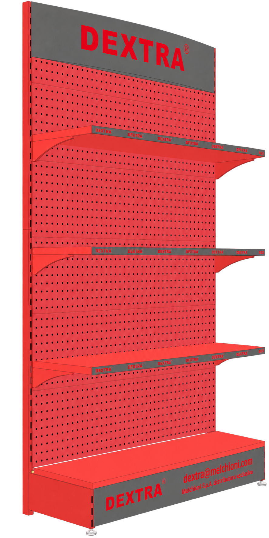 Espositore DEXTRA in metallo 220x100x45cm