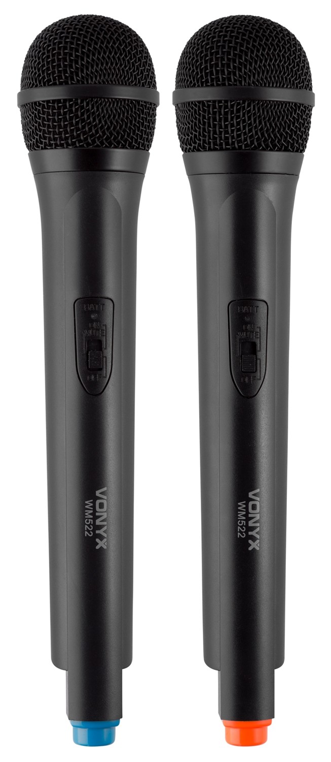 Set microfonico VHF a 2 canali con 2 microfoni palmari, mod. WM522