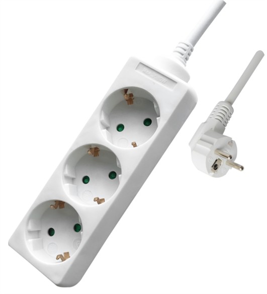 3-position power strip type F Schuko Schuko plug 16A 250V~ 1.5m cable