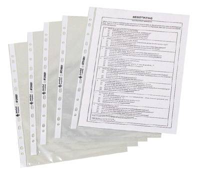 Q-Connect pre-punched document sleeves (100 pcs) A4 50mic transparent