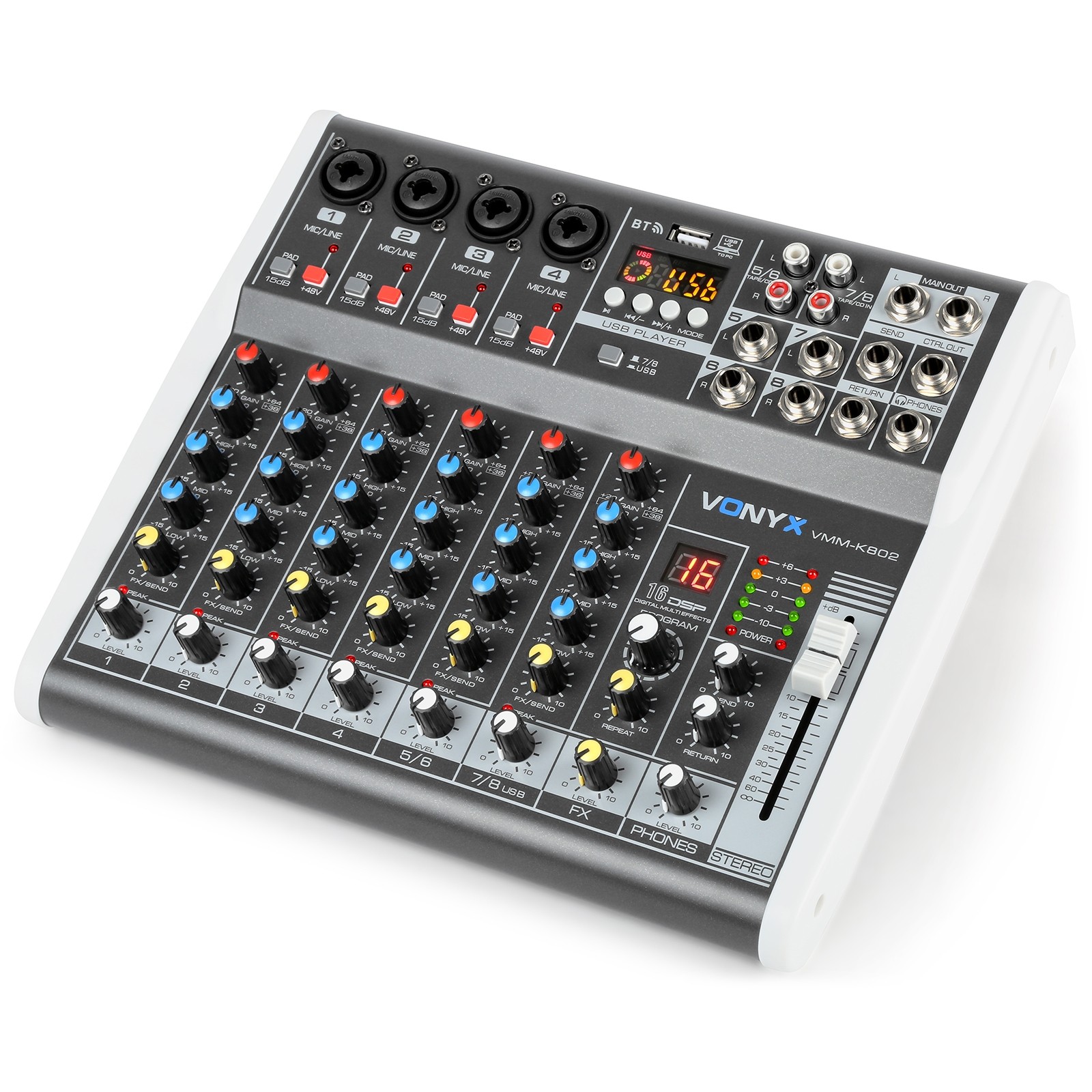 Mixer 8 canali funzione con DSP. Mod. VMM-K802