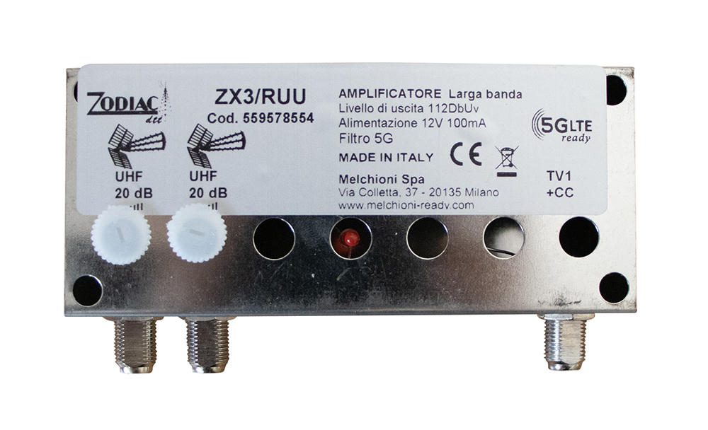 ZX3/RUU - 5G Free DVB-T2 Mast Amplifier with 2 UHF Band Inputs