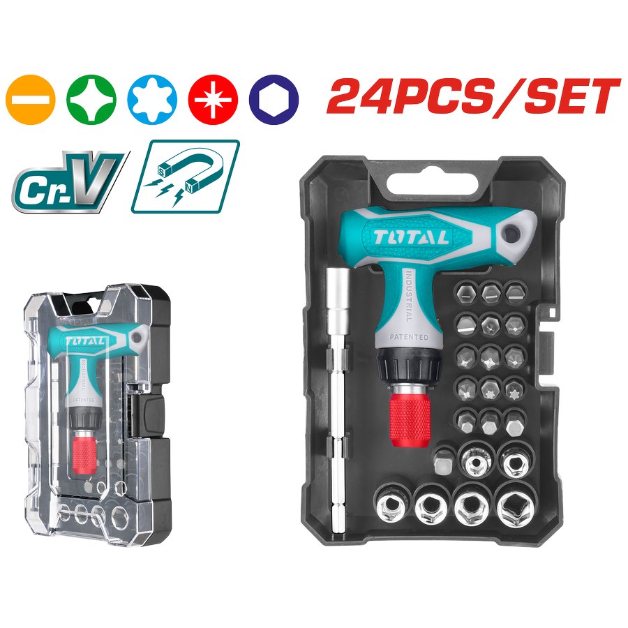 T-handle screwdriver with 24 included bits TACSD30186