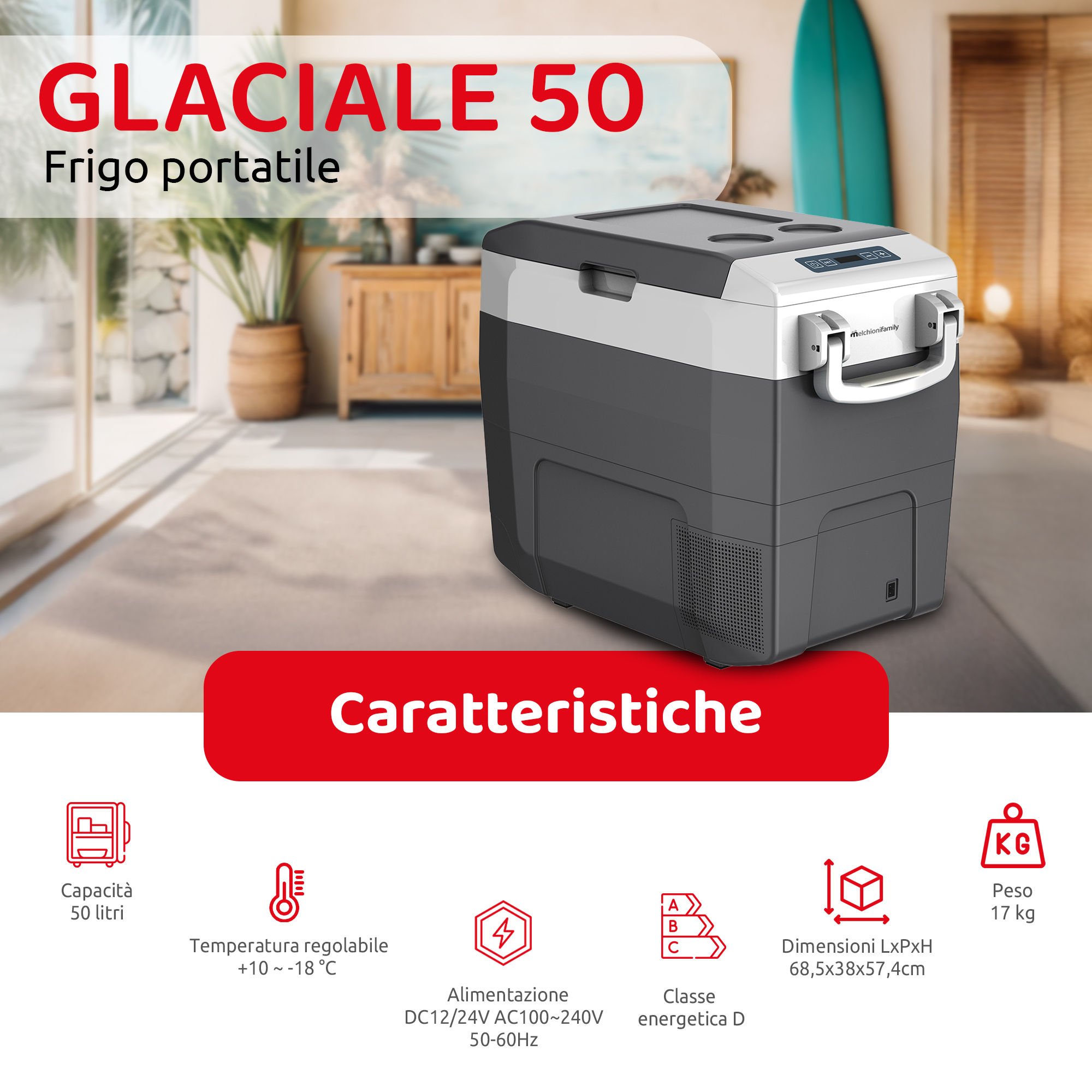 Frigo portatile GLACIALE 50 -  46L rigido
