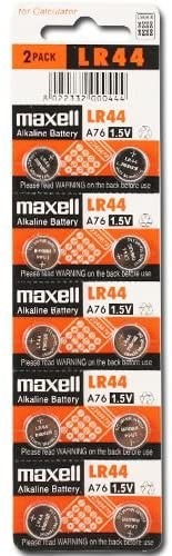MAXELL LR44 batterie alcaline a bottone in blister da 10 pile MF(5X2)