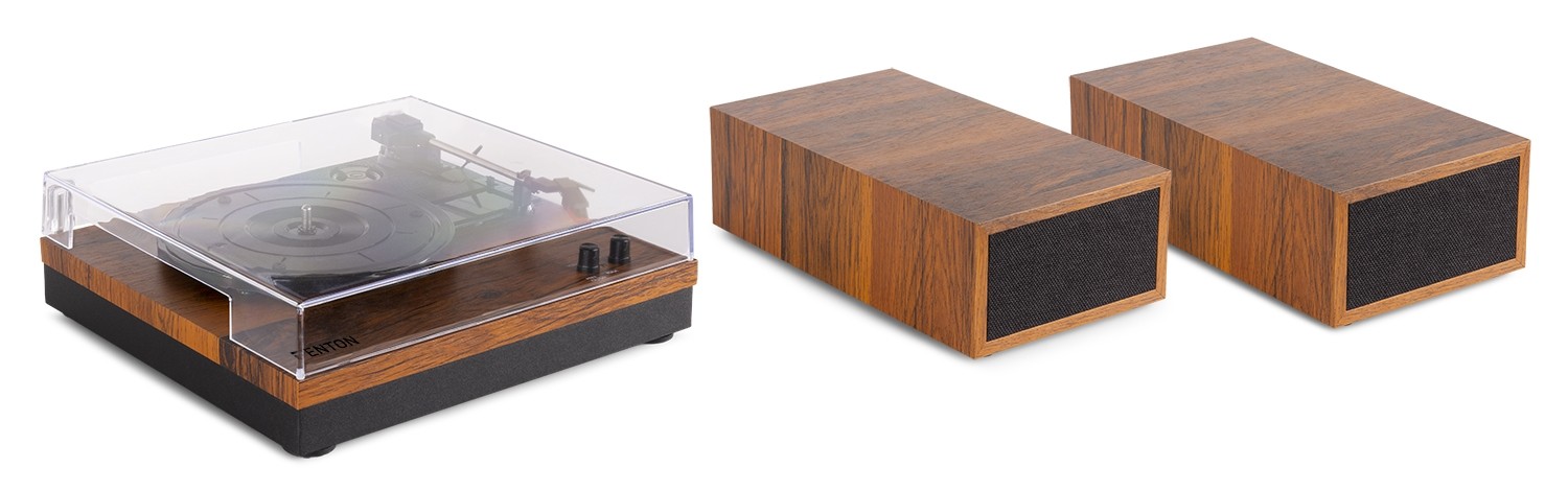 Set giradischi amplificato + 2 altoparlanti stereo e ricevitore Bluetooth RP165