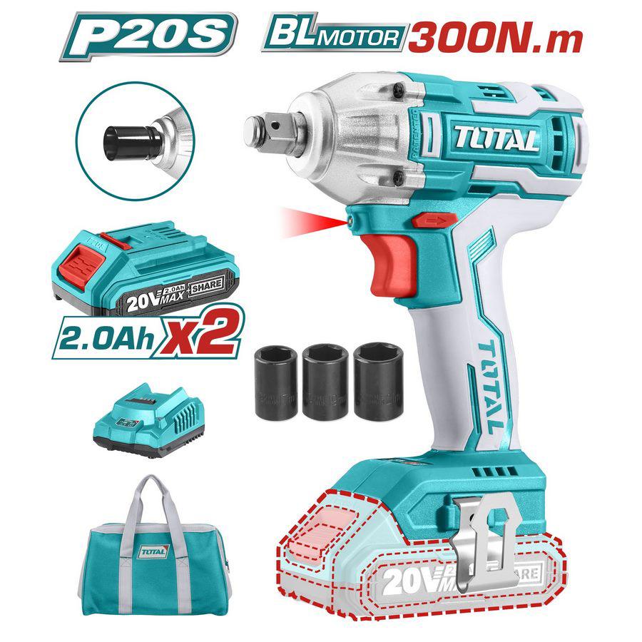 Avvitatore a Impulsi 1/2" 20V + 2 Batterie