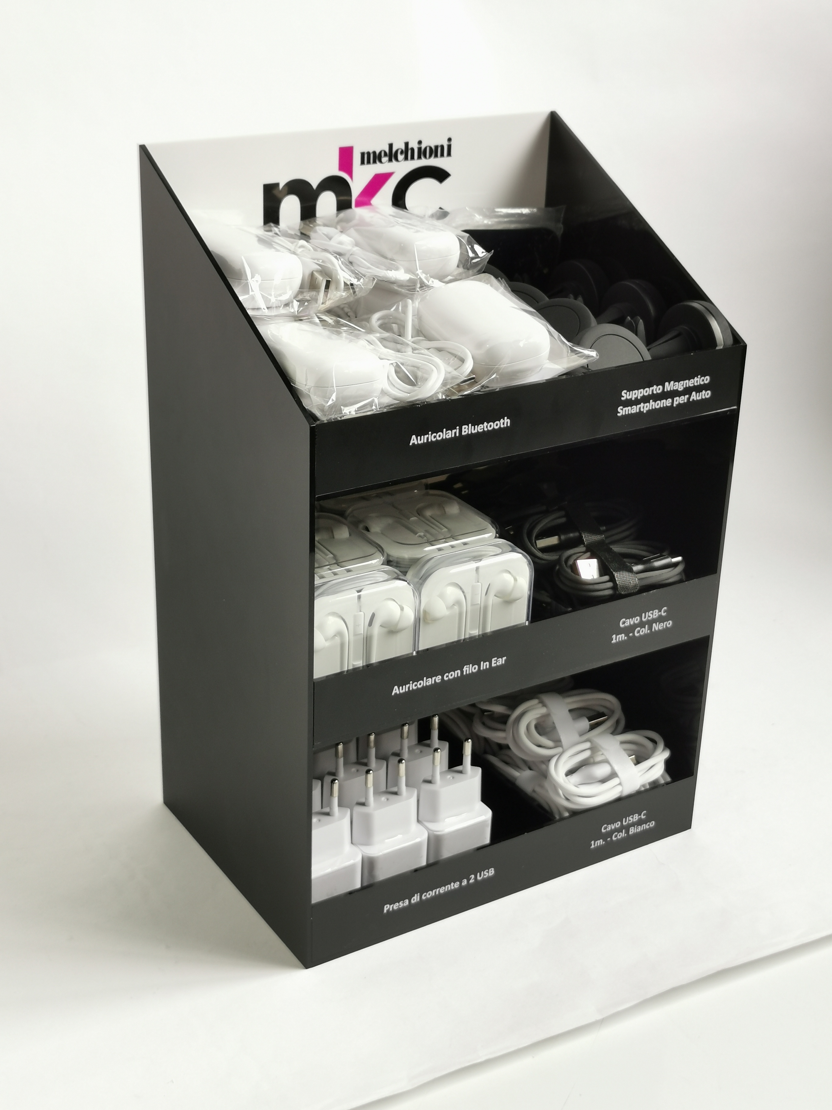 Espositore da banco per accessori smartphone – 80 pezzi