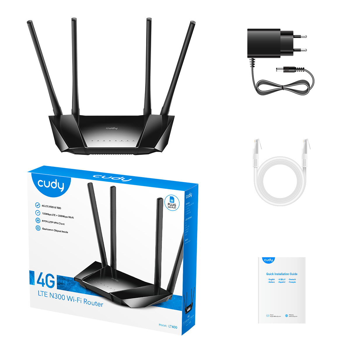 LT400 - N300 Wi-Fi 4G LTE Cat4  Router