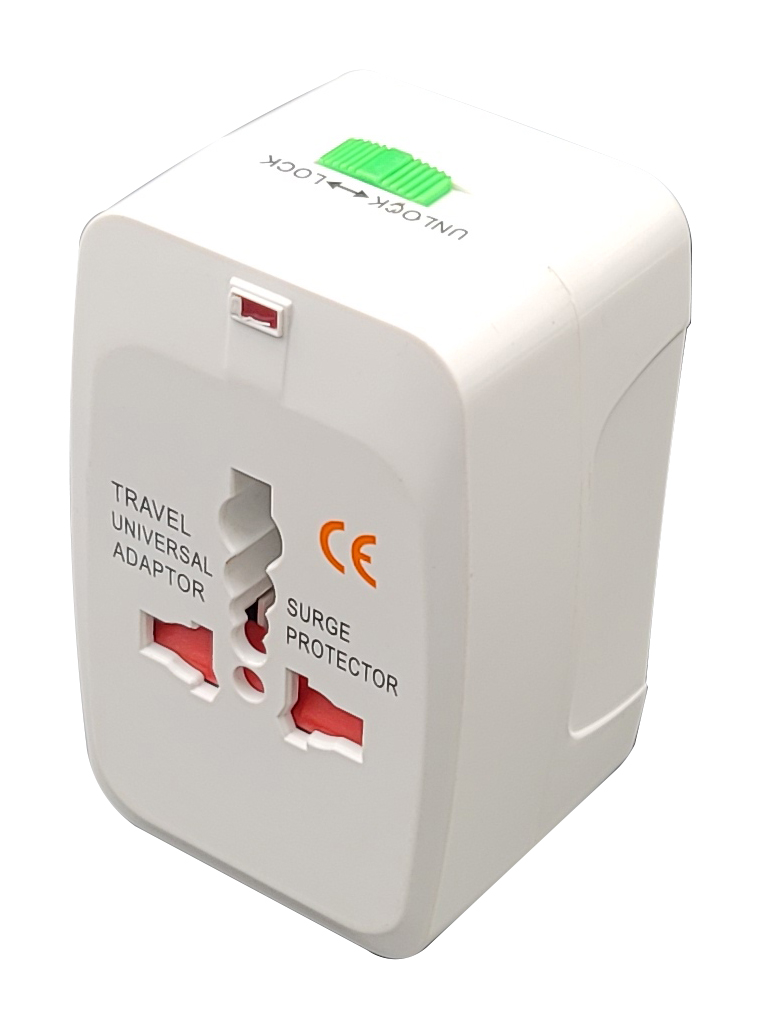 Adattatore da viaggio europa-regno unito-usa con 2 USB, Mod. MK-931L