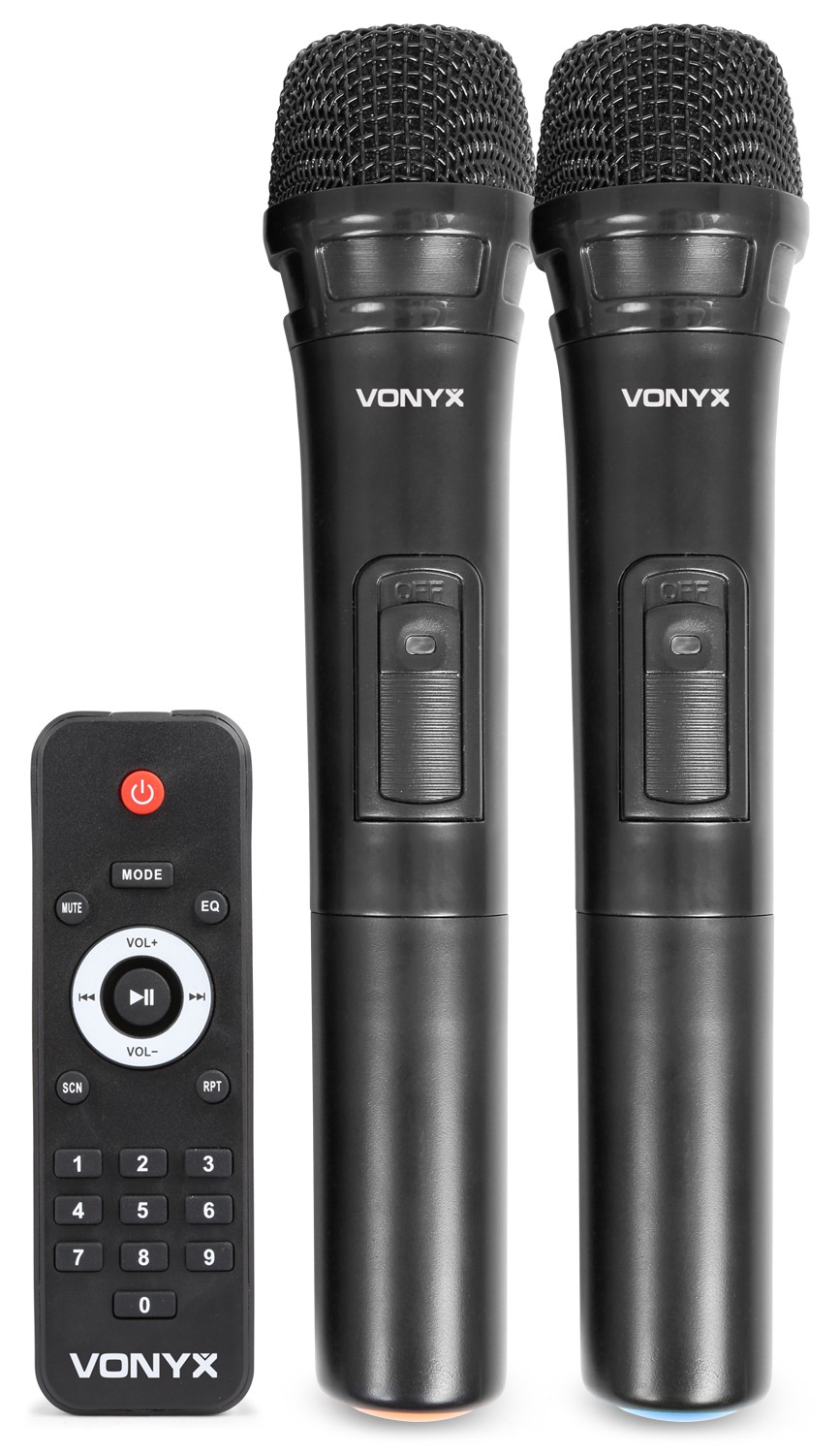 VONYX 550923037 Portable system 500W with 2 Radio microphones VHF and Bluetooth receiver