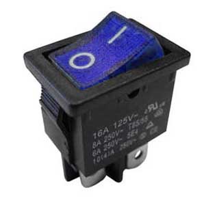 Interruttore Bilanciere 10A-250V Bipolare Blu INT/3404H-C
