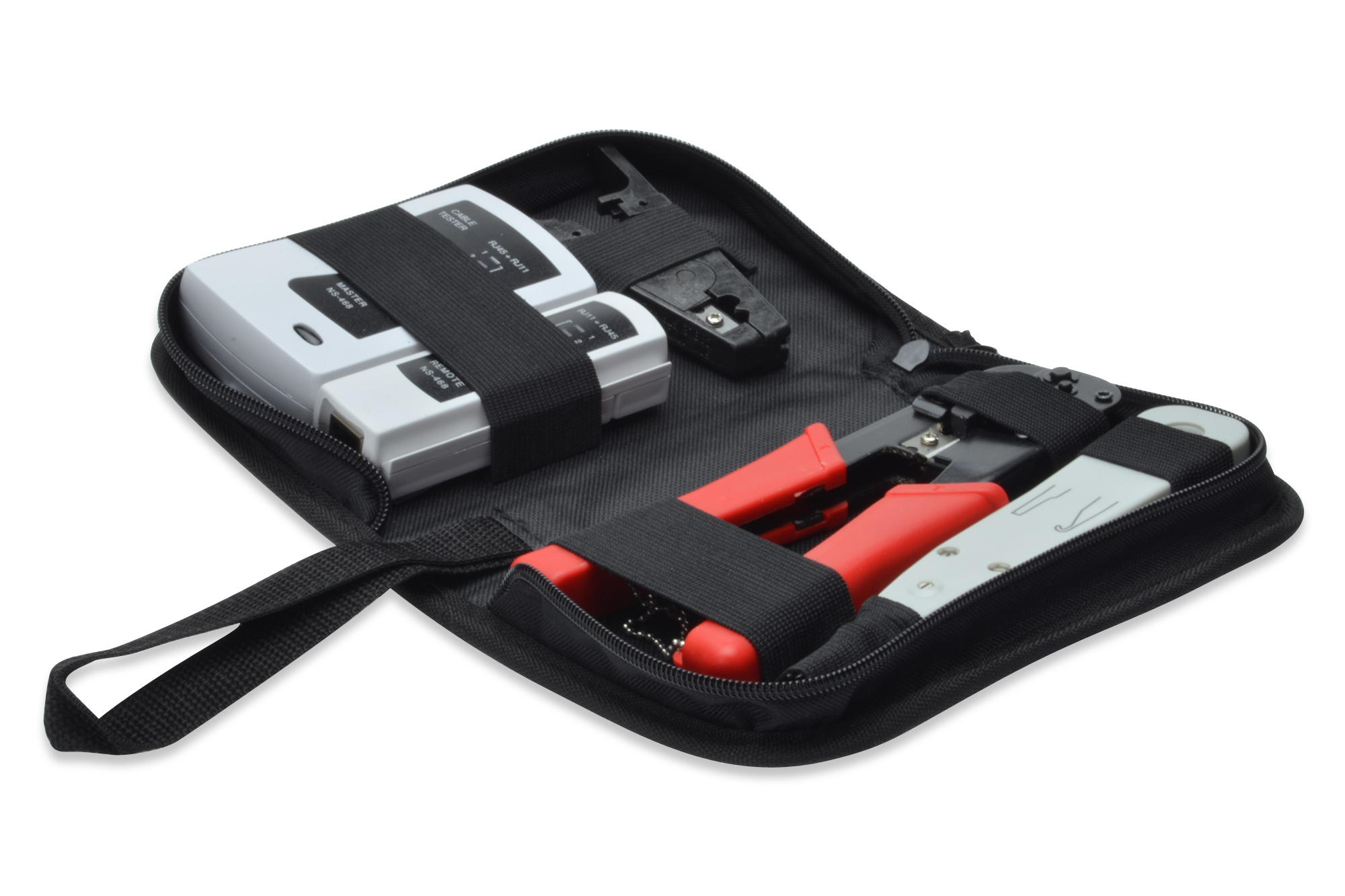 Digitus DN-94022 Network Tool Set, LAN tester, crimping tool, cut and stripping tool, LSA tool and bag