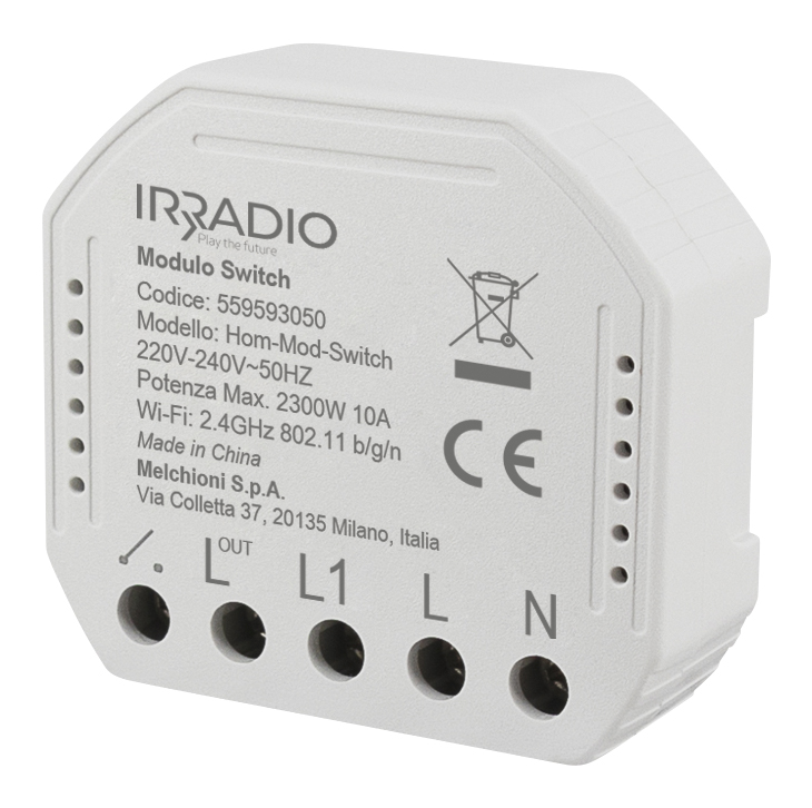 Flush-mounted switch module 10A 1 channel WiFi Hom-Mod-Switch