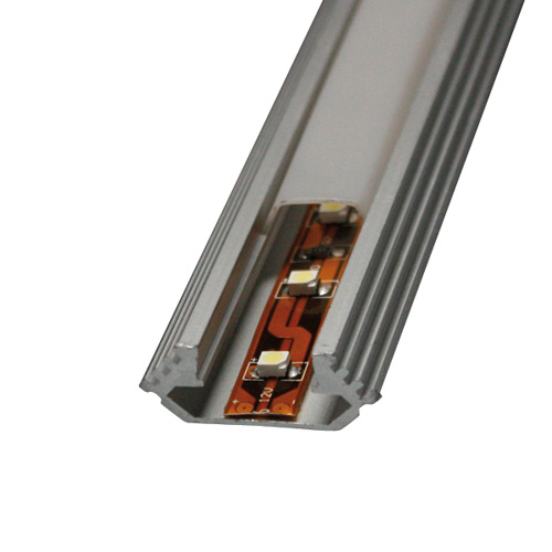 Profilo alluminio per stripled da 10mm copertura chiara piana 2mt. LR41 Light