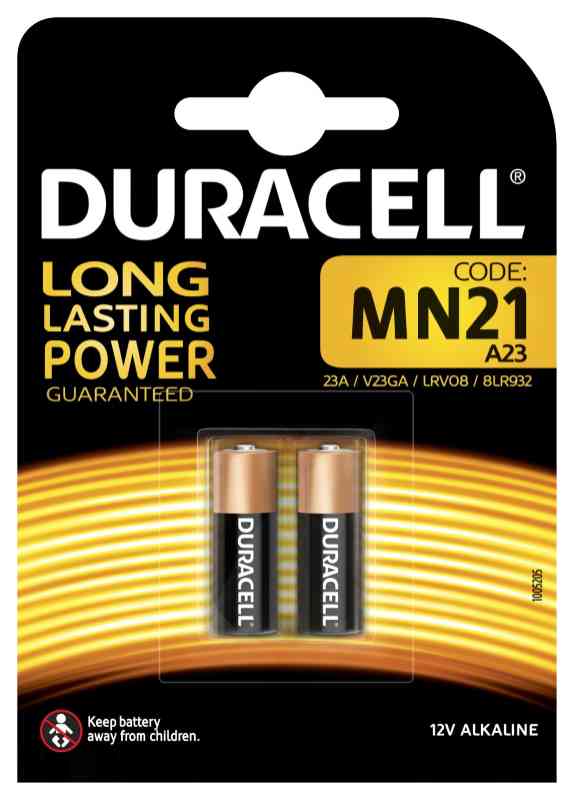 Duracell MN21 12V Apricancello/macchina in blister da 2 pile