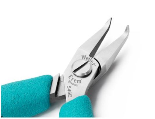 Pinze con becco ad ago e ganasce lisce, tonde, ad alta precisione, 546E Weller