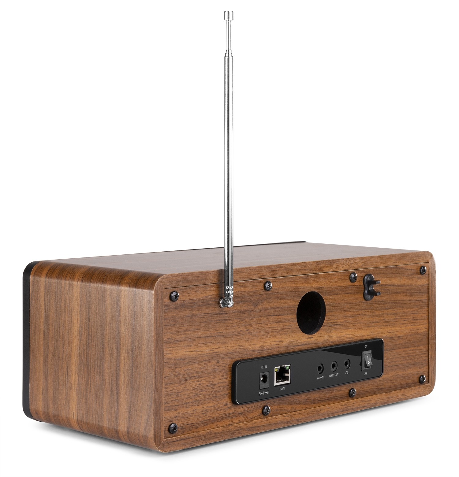 Roma, WiFi Internet radio con batteria integrata e display a colori, colore noce