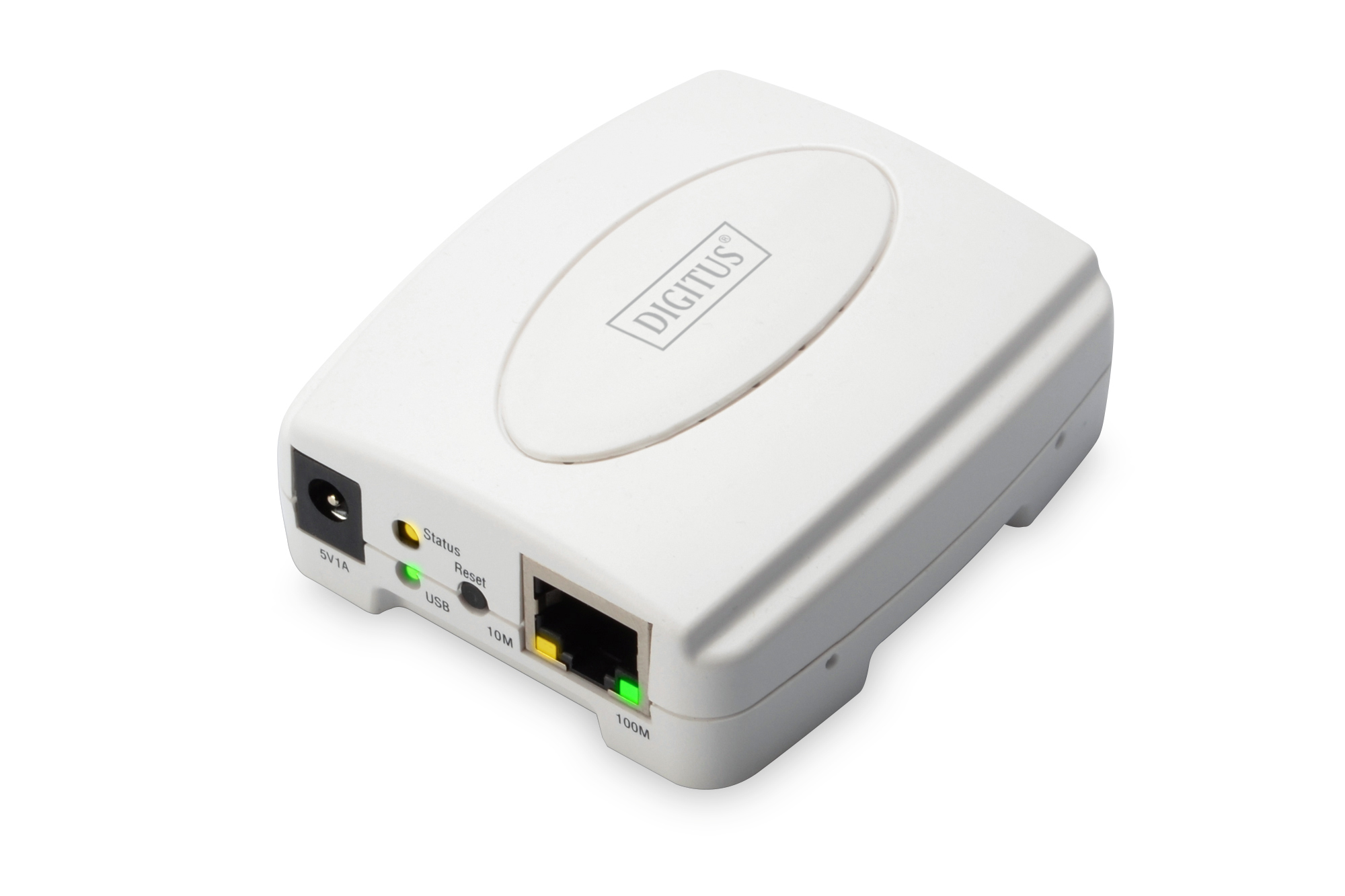 Digitus DN-13003-2 USB Print Server, 1-Port 1x RJ45, 1x USB A, USB 2.0