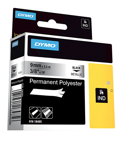 DYMO 470004117 Rhino 9 mm permanent polyester black on metal