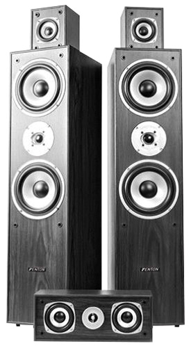 Sistema Home Theatre 5.0 da 335W,  colore nero stampa legno, Mod. HF5B