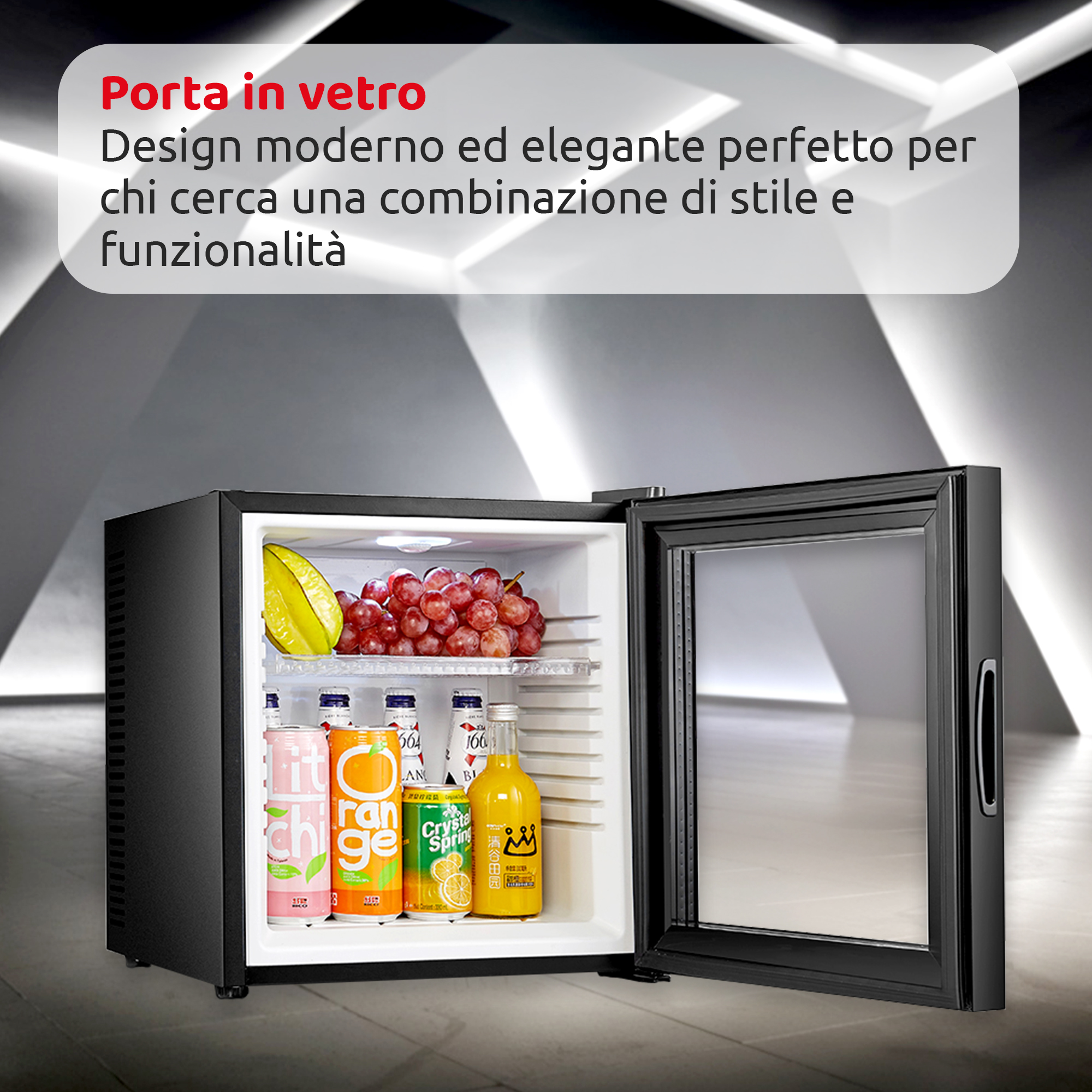 Minifrigo ICEBERG GLASS - 23L con porta in vetro