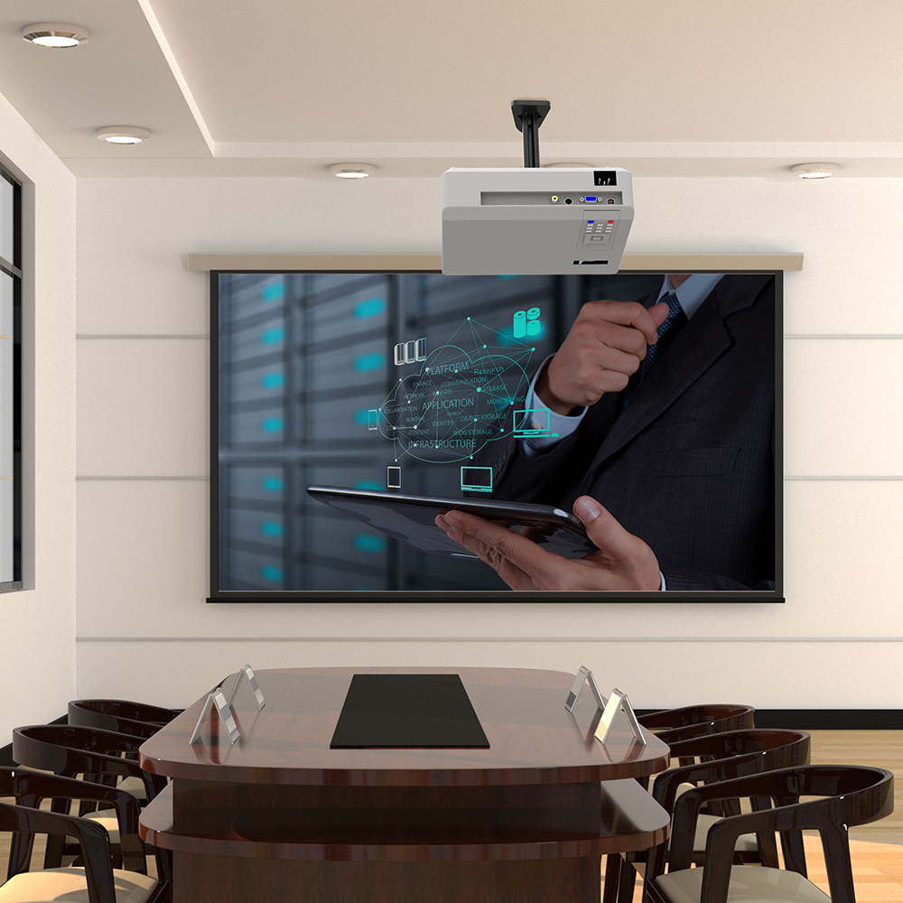 Supporto da soffitto per videopriettori. Distanza da soffitto di 135mm, colore nero, Mod. SP-IR-CEILING-135