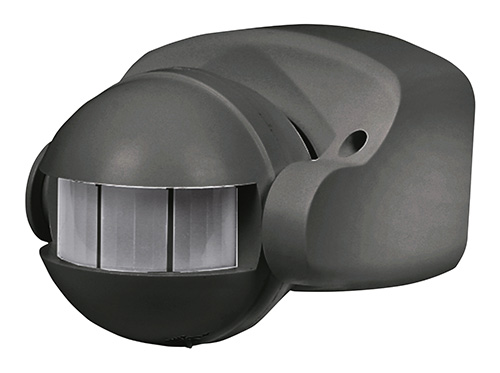 LX39 black PIR sensor for wall mounting, infrared 180° 12m