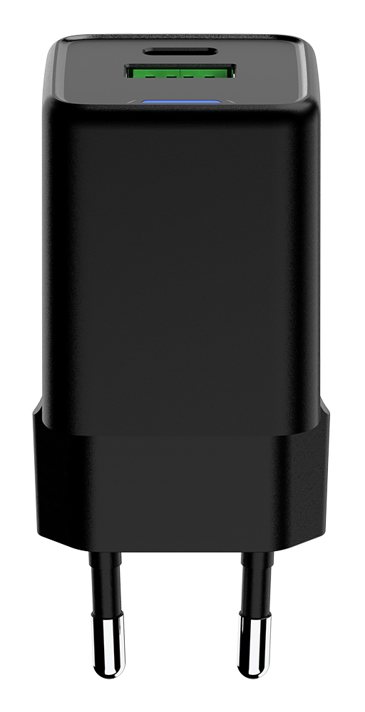 GAN USB Charger 45W PD 1 USB-C + 1 USB-A Black