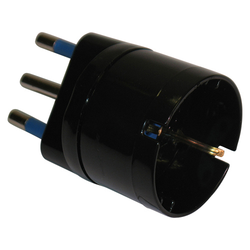 Adattatore di rete nero spina 2p+t 16a-presa schuko -conf. bulk MKC