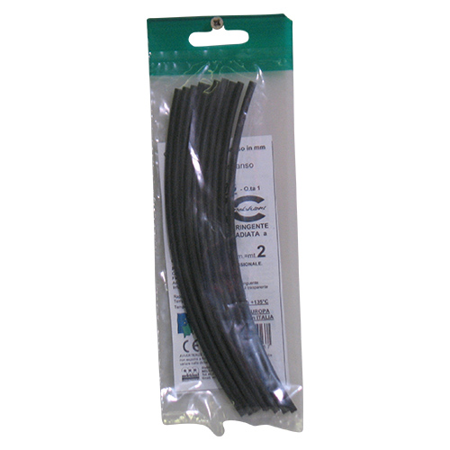 Guaina nero 3,2mm 2mt (10pz da 20cm) MKC 9968332 Nero