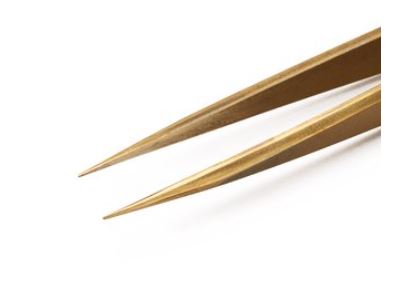 Pinzette di precisione in ottone, Punte fini diritte, AM Weller