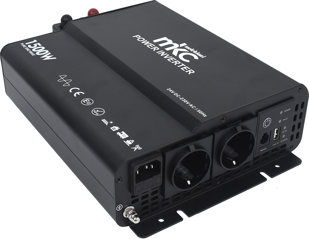INVERTER MKC-RSP15-24 24VDC 230VCA 1500W SOFTSTART ONDA PURA