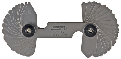 Misuratore di raggi, metrico 7.5 - 15mm