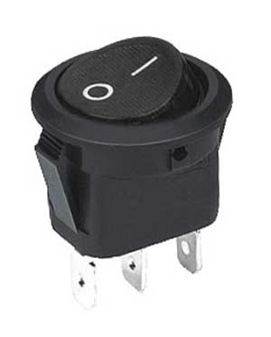 Interruttore a Bilanciere Rotondo 10A 250V Mark 0-1 Nero INT/3435H