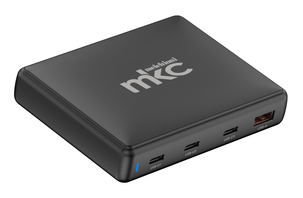 USB GAN 140W PD Charger 3 USB-C + 1 USB-A Black