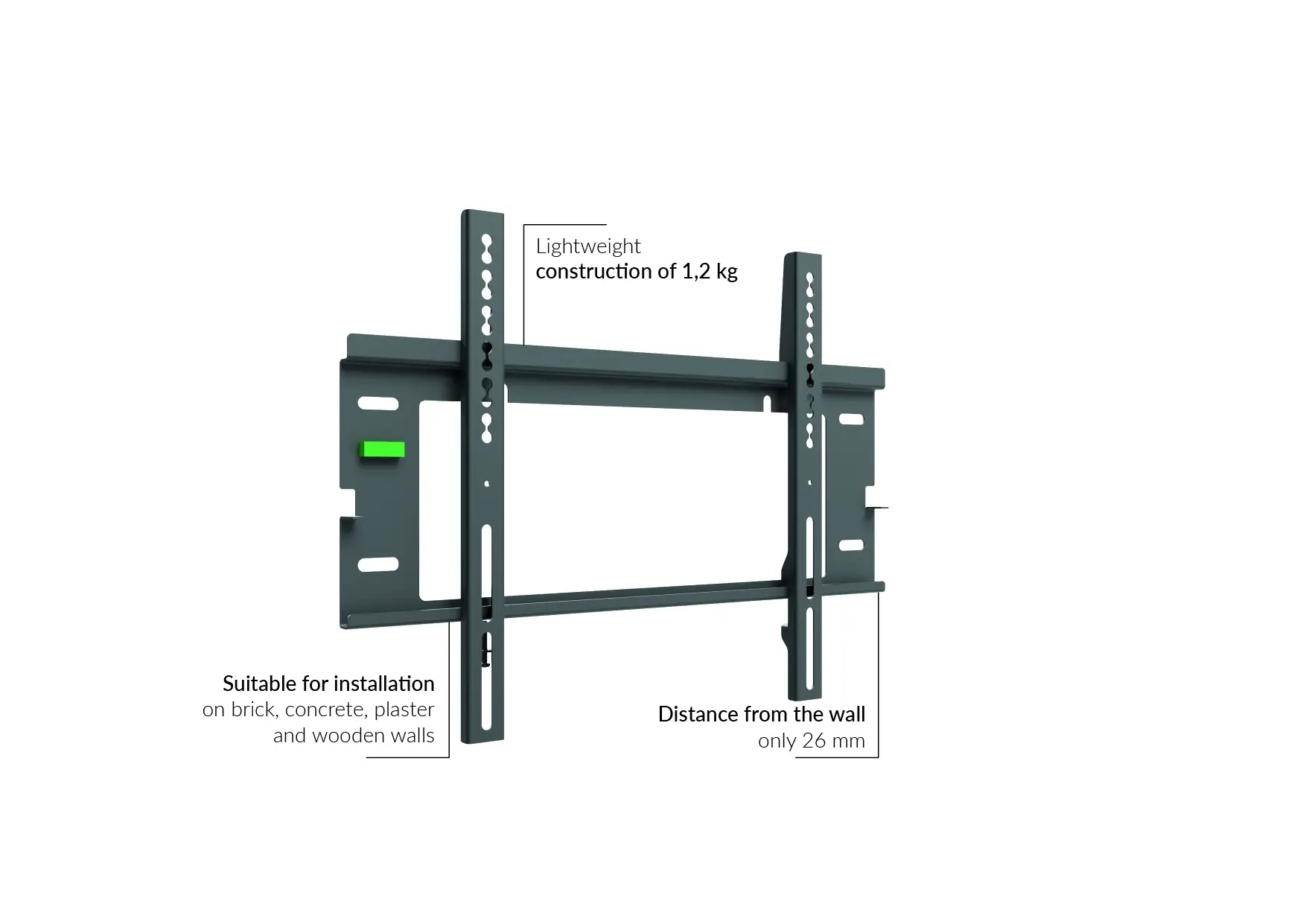 EWB100c-B - Universal flat wall mount for screens from 32-43”.